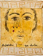 Obra de Alejandrina Cué perteneciente a la serie «Pañuelos antiguos», grafito/pastel, 2009