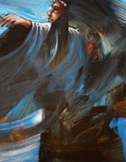 Detalle de la obra «Echando todo a volar» (2009). Acrílico/ lienzo (60 x 80 cm)