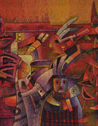 Detalle de «Wiñay Taky III», (120 x 120 cm)