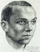 Dibujo que le hiciera a Miguel Hernández su amigo Antonio Buero Vallejo