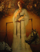 «El ángel de la balanza» (2009) óleo sobre lienzo, (150 x 120 cm)