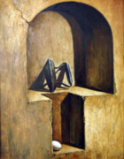 Arturo Montoto, «La precariedad del equilibrio», (2001) Óleo/ tela, 85 x 85 cm